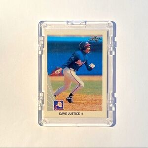 1990 Leaf David Justice MLB Baseball Rookie Card #297 - Atlanta Braves RC​​​
